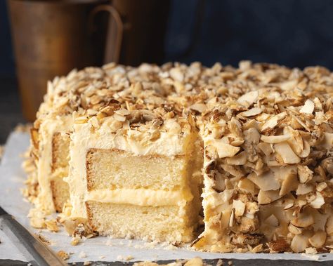 Tickets: Williams Sonoma Baking School Burnt Almond Cake, Burnt Almond Torte, Almond Layer Cake, Almond Torte, Pastry Cream Recipe, Creaming Method, Belgium Waffles, Baking School, Candied Almonds