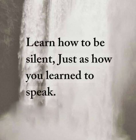 Learn how to be silent, just as how you learned to speak. Be Silent Quotes, Silent Quotes, Quiet Quotes, Jesus Is Alive, Be Silent, Really Deep Quotes, Note To Self Quotes, S Quote, Reality Check