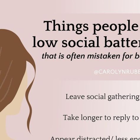 Dr. Carolyn Rubenstein on Instagram: "Do you recognize any of these behaviors in yourself or others?⁣ ⁣ ⁣⁣Having a low social battery can be debilitating and affect your daily life. Even the smallest of tasks can feel unreachable and can fill you with added stress and worry.⁣⁣⁣ ⁣ In many cases, social situations are extremely triggering and energy draining. If you struggle with a low social battery, it's common to develop self-soothing behaviors to ease it.⁣⁣⁣ ⁣ Unfortunately, some self-soothing Low Social Battery, Social Battery, Energy Drain, The Sky Is Falling, Break The Cycle, Chicken Little, Social Gathering, A New Day, Helping Others