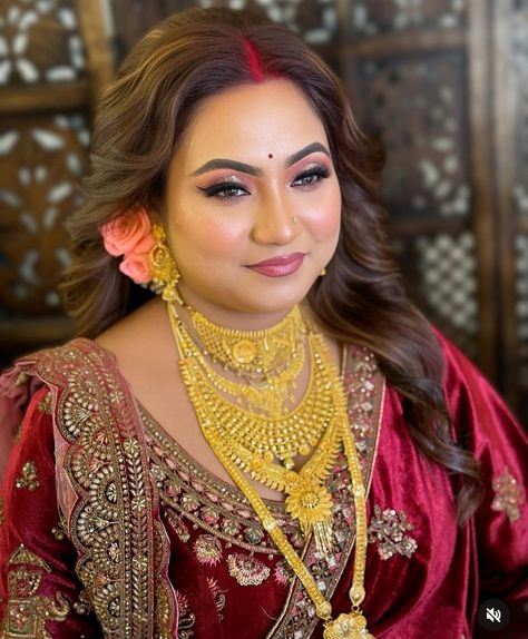 Bengali Wedding Guest Look, Reception Look Bengali Bride, Bride Reception Look, Bengali Bride Reception Look, Wedding Makeover, Indian Bride Makeup, Bengali Bride, Reception Look, Hulk Avengers