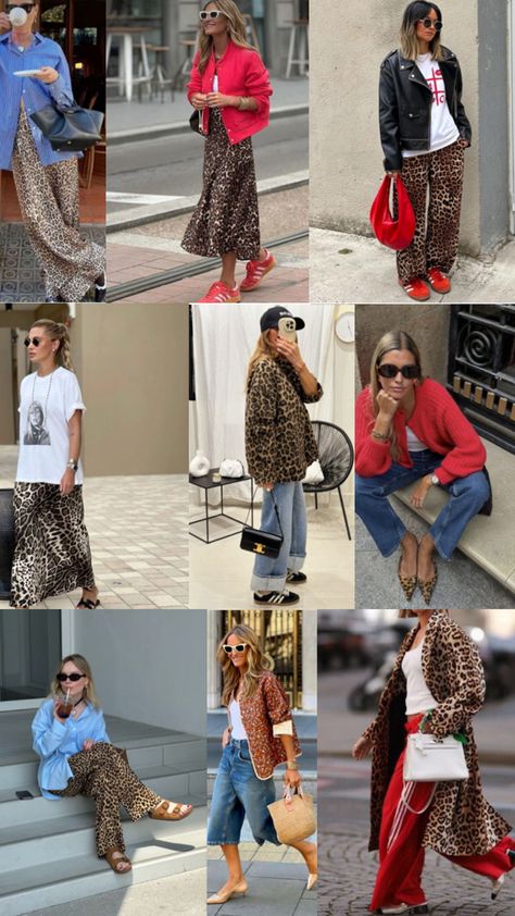 Red And Leopard Outfit, Leo Outfits, Printed Skirt Outfit, Outfit Informal, Leopard Print Outfits, Leopard Outfits, Animal Print Outfits, Rock Outfit, Fashion Victim