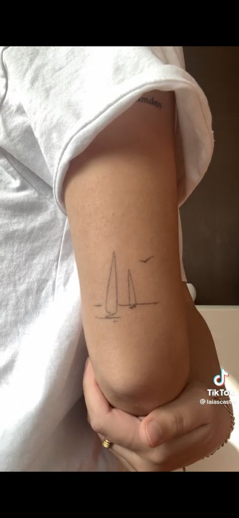 Sailboat Tattoo, Petite Tattoos, Jewelry Tattoo, Dainty Tattoos, Subtle Tattoos, Time Tattoos, Elegant Tattoos, Little Tattoos, Simplistic Tattoos