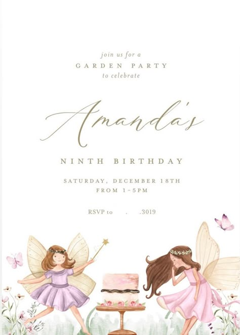 Kara's Party Ideas Fairy Garden Party | Kara's Party Ideas Fairy Invitations, Fairy Birthday Cake, Fairy Garden Birthday Party, Baby Birthday Invitations, Fairy Garden Party, Garden Party Birthday, Fairy Birthday Party, Garden Birthday, Fairy Birthday