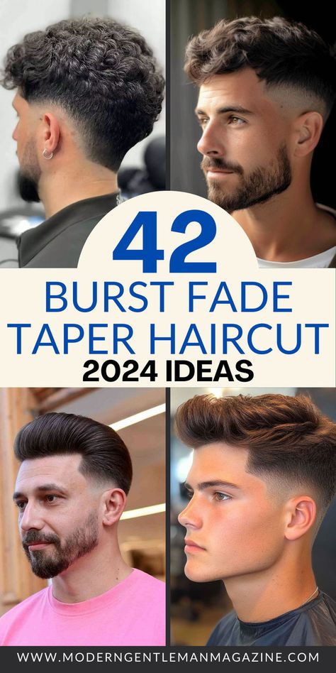 Check out 42 burst fade taper haircut ideas for a trendy and versatile look! Perfect for any occasion. #TaperFade #BurstFade #MensHaircuts Sunburst Fade Haircut Men, Medium Drop Fade Haircut, Tape Up Haircut Men, Taper Fade White Men, Boys Burst Fade, Burst Fade Straight Hair Men, Blonde Burst Fade, Burst Fade Haircut Straight Hair, Mens Burst Fade