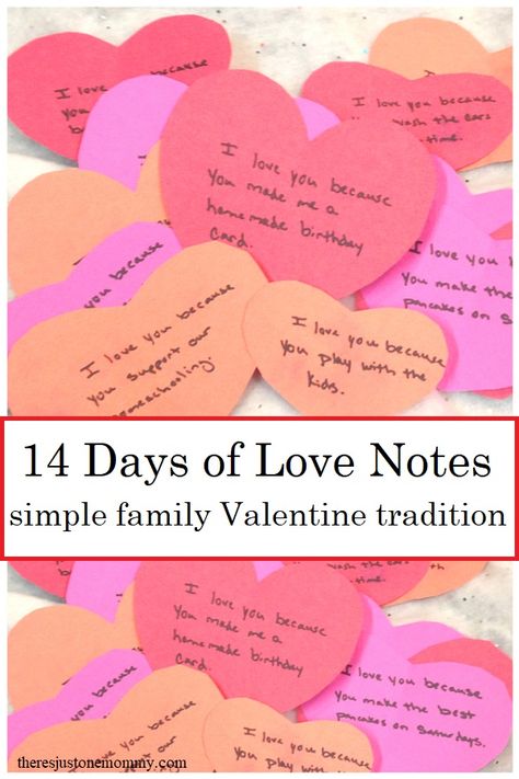 Valentine's Day tradition: leave 14 days of love notes for your kids and spouse #ValentinesDay #valentinesdaycraft #Valentines #theresjustonemommy Valentines Notes For Him, Sticky Note Ideas, Love Notes For Him, Valentine Notes, Note Ideas, Kids Notes, Valentine's Day Crafts, Valentine's Day Crafts For Kids, Valentine Activities