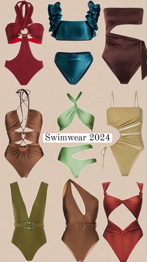 Swimsuit 2024, trendy swimsuit 2024, beach fashion 2024, trendy beach style 2024, red swimsuit, green swimsuit, brown swimsuit, blue swimsuit, swimwear 2024, beach style 2024, vacation outfit ideas 2024, fashion ideas, vacation vibe , bikini 2024, trendy bikini Swimsuit Brown, Trendy Swimsuit, Brown Swimsuit, Vacation Outfit Ideas, Outfit Ideas 2024, Swimsuit Green, Swimwear 2024, Swimsuit Blue, Trendy Bikinis