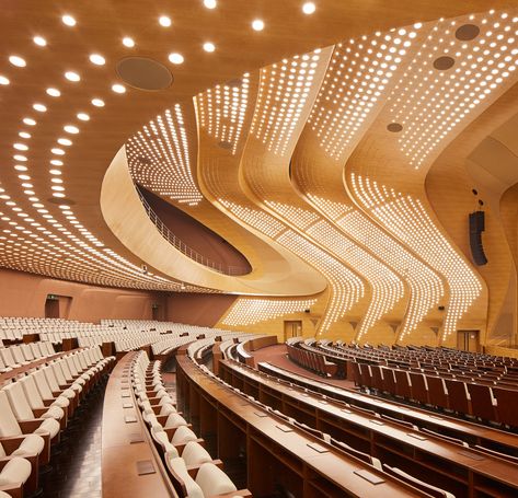 Gallery of Nanjing International Youth Cultural Centre / Zaha Hadid Architects - 4 Zaha Hadid Portrait, Zaha Hadid Buildings, Zaha Hadid Interior, Auditorium Architecture, Villa Modern, Auditorium Design, Zaha Hadid Architecture, Zaha Hadid Design, Theatre Interior