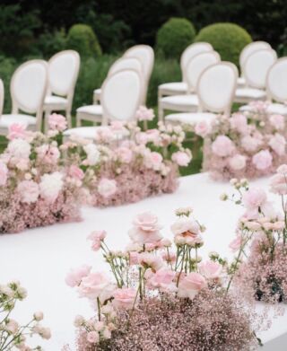 Baby Pink Wedding, Gypsophila Wedding, Pink Wedding Decorations, Wedding Isles, Pink And White Weddings, Pink Wedding Inspiration, Aisle Flowers, Pink Wedding Theme, Wedding Aisle Decorations