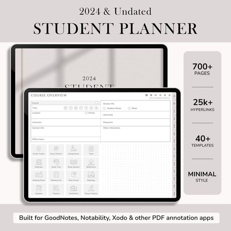 2024 Student Planner, Student Digital Planner, College Student Planner, Academic Planner, Goodnotes iPad Planner for School, Student Life financialplanner #simpleramadanplanner #plannerpagesideas Planner College Student, Planner For School, Student Daily Planner, Free Planner Inserts, Digital Student Planner, Essay Planner, Student Portal, Custom Ipad, Reading Notes