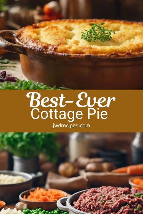 This easy peasy cottage pie recipe is comfort food at its finest! With a savoury beef and veggie filling and a fluffy mashed potato topping, it's a UK classic that's sure to please. #CottagePie #EasyPeasyRecipes #UKComfortFood #FamilyFavorites Cottage Pie Recipe Easy, Cottage Pie Recipe Beef, Sheppards Pie Recipe, British Meals, Minced Beef Pie, Beef Cottage Pie, 2024 Meals, Cottage Pie Recipe, English Recipes