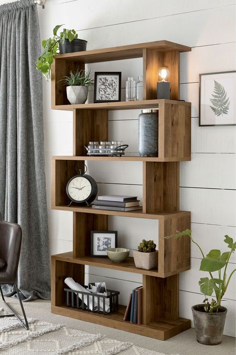 Next Bronx Tall Shelf -  Natural Rustic Shelving Unit, Shelving Units Living Room, Tall Shelf, Furnitur Ruang Keluarga, Tall Shelves, Decorative Shelving, Living Room Shelves, Room Shelves, Shelving Units