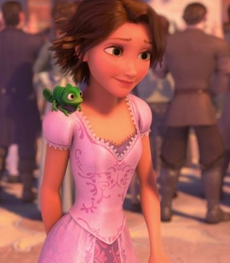 Rapunzel with brown hair! Rapunzel, Tangled, Brown Hair, Disney, Hair, Pink