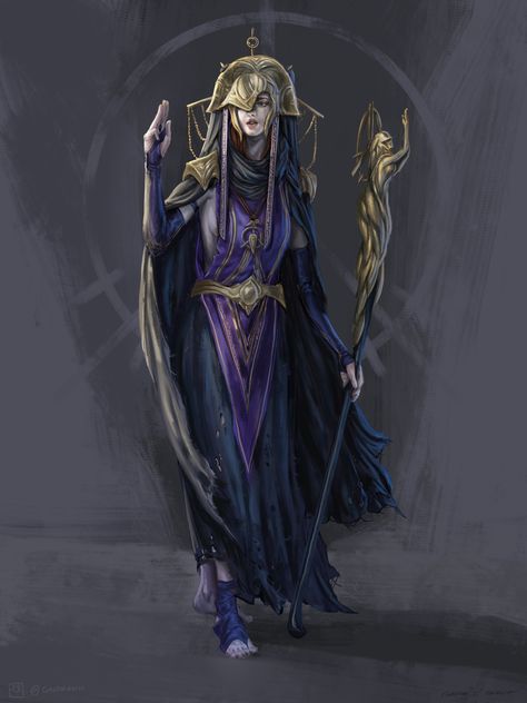 ArtStation - “Priestess of Shar” - Client IP Shadowfell Dnd, Priestess Character Design, Fantasy Priestess, Priestess Art, Dark Priestess, Dnd Cleric, Dnd Ideas, Forgotten Realms, Dnd Art