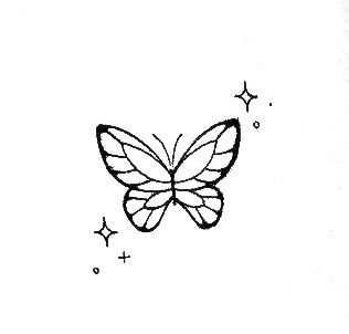 Cute Small Butterfly Drawings, Small Butterfly Sketch, Butterfly Small Drawings, Small Butterfly Drawing Simple, Dainty Butterfly Drawing, Cuartos Aesthetic, Butterfly Thigh Tattoo, Easy Butterfly Drawing, Henna Inspiration