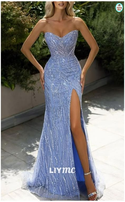 Blue Prom Dresses 2024, Prom Dresses For Tan Skin, Prom Dresses Sparkly Tight, Mermaid Tail Prom Dress, Mermaid Dress Prom, Sweetheart Neckline Prom Dress, Light Blue Formal Dress, Prom Blue, Photoshopped Pictures