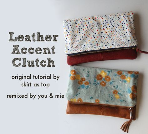 Foldover Clutches1 Diy Sac Pochette, Clutch Tutorial, Best Leather Wallet, Diy Clutch, Foldover Clutch, Leather Ideas, Diy Purse, Pretty Designs, Bags Tutorial