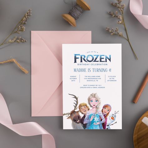 Elsa Birthday Invitations, Frozen Birthday Party Invites, Elsa Birthday Party, Frozen Frozen, Disney Frozen Birthday Party, Invitation Unique, Frozen Birthday Invitations, Disney Frozen Birthday, Elsa Birthday