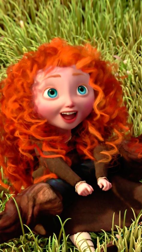 Little Merida Phone Wallpaper • Lock Screen {Brave} Digital Painting, Disney, Funny, Wall, Red