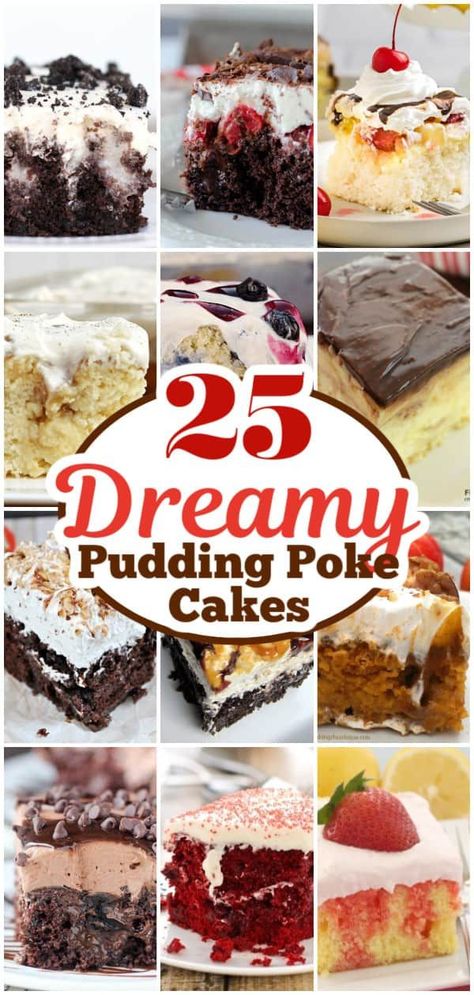 Craving a scrumptious dessert? Look no further! We've compiled a list of 25 dreamy pudding poke cakes that are not only delicious but super easy to make! From strawberry to chocolate, we've got you covered with all the best flavors! Save this pin for your next dessert inspiration! Vanilla Pudding Poke Cake, Pudding Poke Cake Recipes, Poke Cake Recipes Easy, Easy Cake Mix Desserts, Pudding Cake Mix, Boozy Treats, Pudding Poke Cake, Recipes Using Cake Mix, Boxed Cake Mixes Recipes