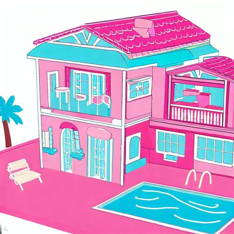 Barbie House Drawing, Dollhouse Illustration, Background Screensavers, Barbie Dollhouse, Free Barbie, Barbie Art, Barbie Dreamhouse, Pink Life, Barbie Dream House