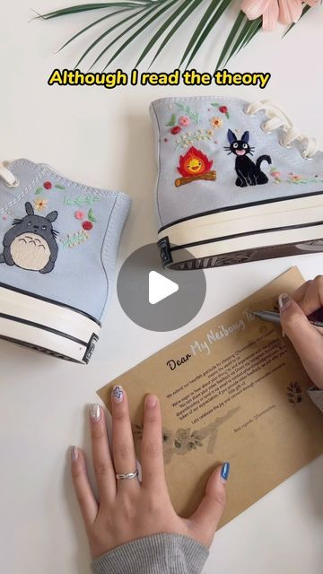 QT Embroidery Official on Instagram: "Have you ever heard that theory? 🤔 
#embroidery #embroideryshoes #custom #customshoes #totoro #ghibli #ghiblistudio #jiji #calcifer 🔥" Totoro Embroidery, Embroidery Shoes, Embroidered Shoes, Have You Ever, Custom Shoes, Studio Ghibli, Embroidery