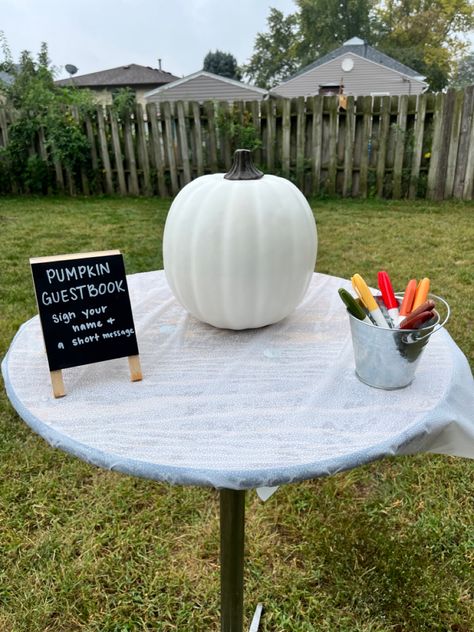 Fall Themed Gender Reveal Decorations, Fall Gender Reveal Party Games, Over The Top Gender Reveal Ideas, Fall Gender Reveal Snacks, Pumpkin Baby Gender Reveal Ideas, Simple Fall Gender Reveal Ideas, Fall Gender Reveal Centerpieces, Pumpkin Smash Gender Reveal, Lil Pumpkin Gender Reveal