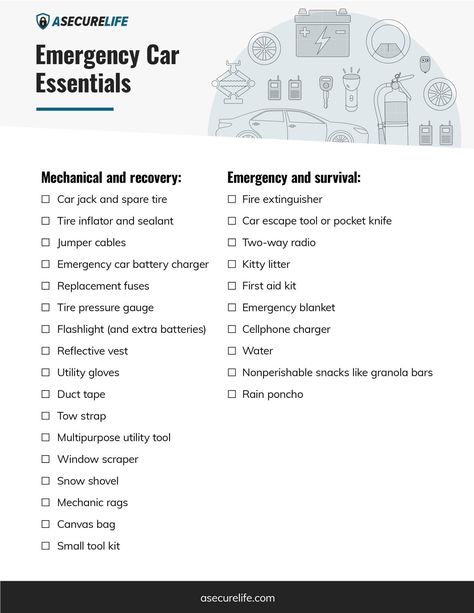 What To Have In Car, Items To Keep In Your Car, Things You Need In Your Car, Stuff To Keep In Your Car, Car Care Checklist, Winter Car Kit, Emergency Car Kit, Car Checklist, Car Items