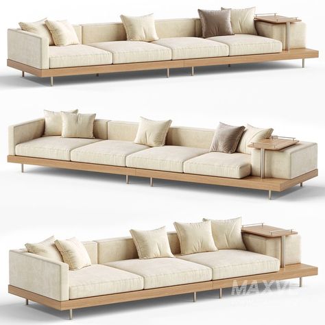 Japandi XXL Wooden Sofa 02 Japandi Sofa, Sofa Bed Armchair, Dressing Table With Chair, Kitchen Wall Lights, End Of Bed Bench, 5 Seater Sofa, 3d Panels, Wooden Sofa, Leisure Chair