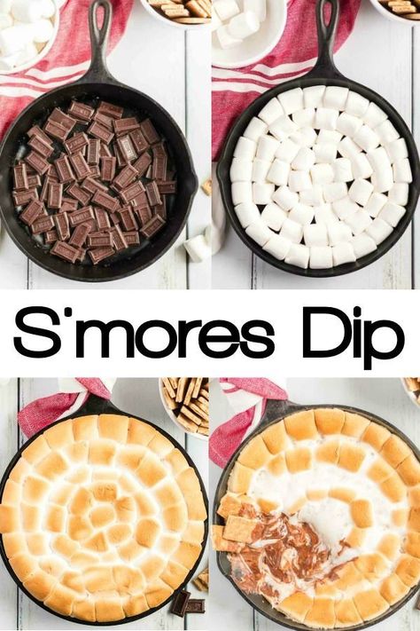 Smores Dip, Iron Skillet Recipes, Food Stamps, Dessert Dips, S'mores, Great Desserts, Camping Food, Iron Skillet, Cast Iron Skillet