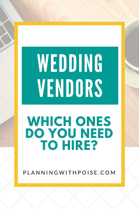 10 most common wedding vendors - and which ones you need for your wedding.  Learn which vendors you need to hire and in what order to hire them. Vendors For Wedding, Bridal Checklist, Wedding Budget Ideas, Wedding Day Checklist, Budget Ideas, Wedding Countdown, Wedding Budget, Outdoor Wedding Reception, Program Ideas