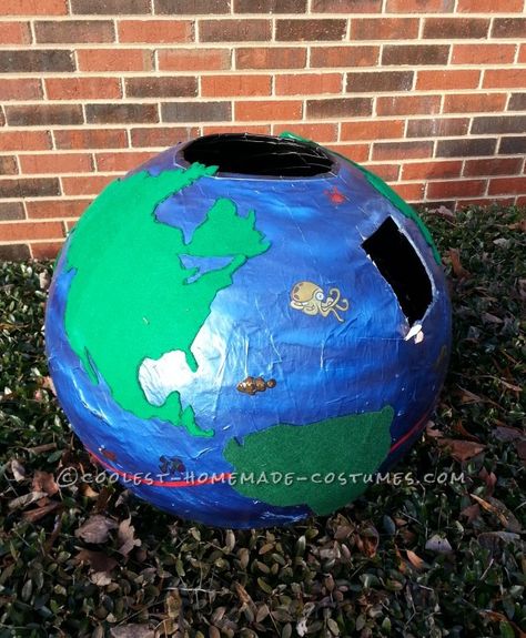 Coolest Paper Mache Earth Costume Planet Earth Costume, Paper Mache Earth, Planet Costume, Fancy Dress Ideas For Kids, Best Fancy Dress Costumes, Earth Costume, Costume Ideas For Boys, Fancy Dress Costume Ideas, Fancy Dress Costumes Kids