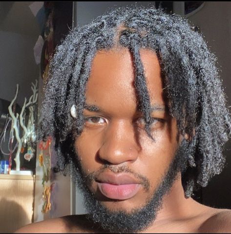 Medium Locs Men, Middle Part Dreads Men, Middle Part Dreads, Men Hair Twist Styles, Men Hair Twist, Short Locs Men, Hairstyles For Men Dreads, Black Men Locs, Black Men With Locs