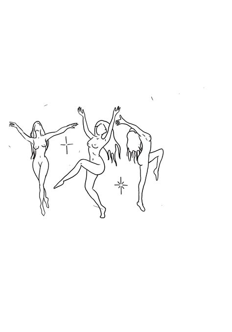 No Justice No Peace Tattoo, Dancing Goddess Tattoo, Women Dancing In A Circle Tattoo, 3 Dancing Witches Tattoo, Tattoo Quotes For Best Friends, Rave Inspired Tattoos, Two Piece Tattoos, Just Do It Tattoo Ideas, Symbol Of Femininity