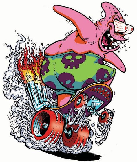 Ed Roth Art, Spongebob Drawings, Arte Punk, Mandala Tattoo Design, Cartoon Sketches, Cartoon Tattoos, Graffiti Drawing, Monster Art