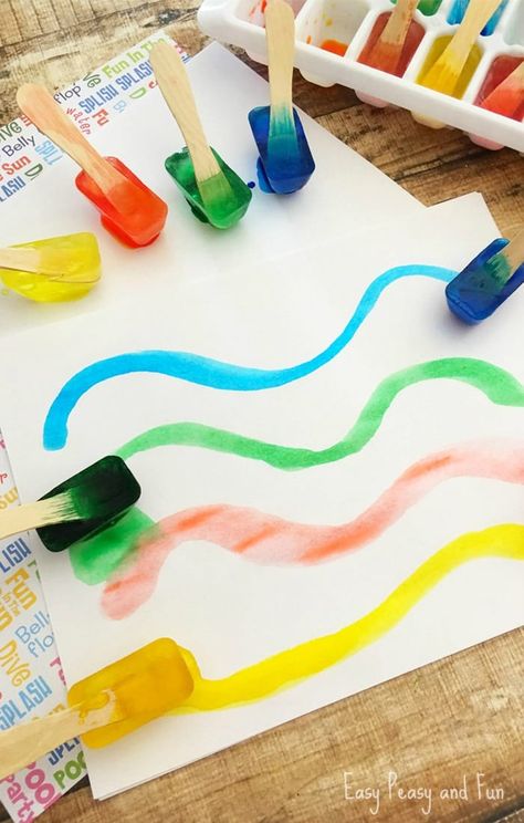 Painting With Ice, Ice Painting, Boredom Busters For Kids, Star Shoe, Summer Preschool, Fun Summer Activities, Toddler Art, Toddler Fun, Sensory Activities