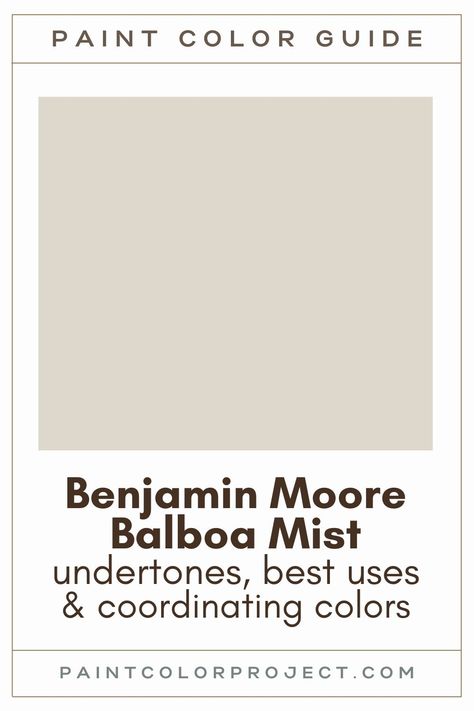 Looking for the perfect gray paint color for your home? Let’s talk about Benjamin Moore Balboa Mist and if it might be right for your home! Organic Paint Colors, Balboa Mist Benjamin Moore, Benjamin Moore Abalone, Mist Paint Color, Perfect Gray Paint Color, Best Ceiling Paint, Benjamin Moore Balboa Mist, Perfect Grey Paint Color, Benjamin Moore Kitchen