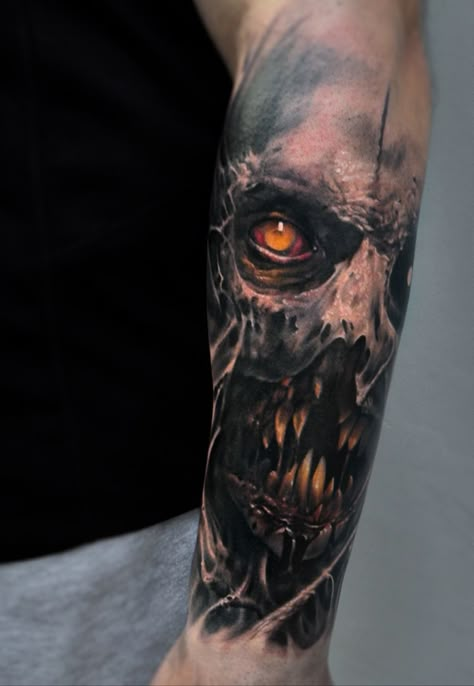 #skull #skulltattoo #scifi #horror #evil #tattoo #vainiusanomaly #realism #realistic #realistictattoo #color #colortattoo #demon | By Vainius Anomaly | Feb 15th 2018 | 472850 Shoulder Tattoo Ideas, Satanic Tattoos, Zombie Tattoos, Evil Skull Tattoo, Skull Art Tattoo, Evil Tattoo, Skull Sleeve Tattoos, Evil Tattoos, Demon Tattoo