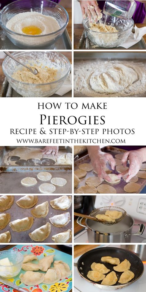 Polish Pierogies: Step-By-Step Recipe with Photographs Pirogi Recipes, How To Make Pierogies, Ukrainian Food, Slovak Recipes, Pierogi Recipe, European Dishes, Supper Ideas, Ukrainian Recipes, International Food