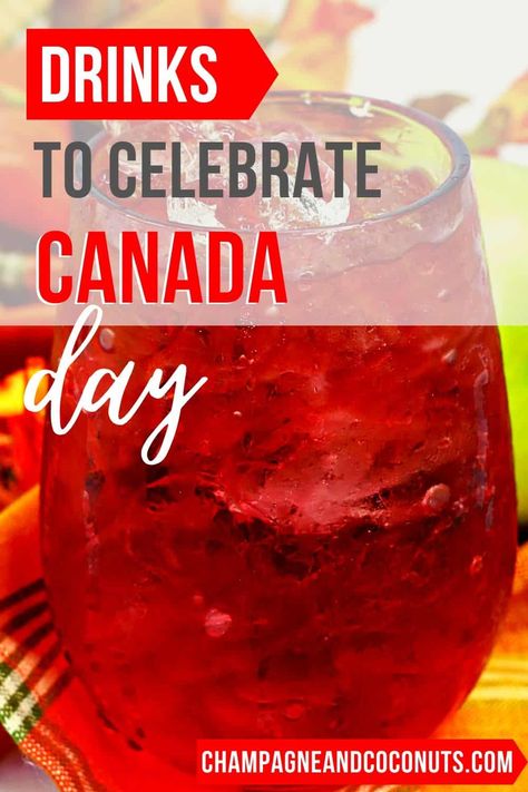 Enjoy some of our favorite drinks to celebrate Canada Day! We've collected some of our favorite cocktail recipes (and some that are non-alcoholic too) to make for your festivities. Enjoy some delicious drinks that are red and white, some with maple flavor, and of course, drinks made with Canadian whisky. #canadaday #canadadayrecipes #drinks #cocktails #mixeddrinks #patrioticdrinks #canada Canada Day Punch Recipes, Canadian Drinks Alcohol, Canada Day Drinks Alcohol, Canada Day Cocktails, Canada Day Drinks, Canadian Cocktails, Canadian Drinks, Patriotic Drinks, Watermelon Sangria