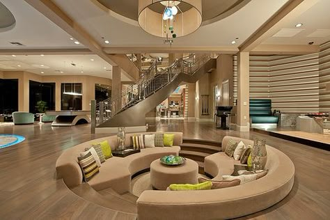 sala Decorating Office, Casa Hobbit, Sunken Living Room, Design Blogs, Open Living Room, Design Room, Mansions Luxury, Interior Modern, Modern Houses