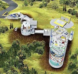 Functional Underground Houses ... Case Sotterranee, Bunker Ideas, Underground Houses, Underground Home, Underground Living, Doomsday Bunker, Underground Bunkers, Underground Shelter, Underground House