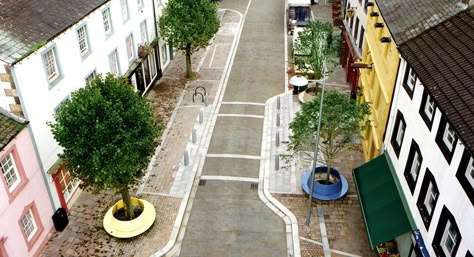 Cockermouth Market Place | BCA Landscape Narrow Street Design, Street Edge Urban Design, Traffic Calming, Pedestrianised Street Design, Traffic Calming Urban Design, Urban Interventions Architecture, Streetscape Design, Legacy Projects, Green Street