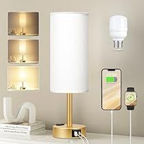 Bedside Lamps With Usb, Small Desk Lamp, Gold Touch, Linen Lampshade, Small Table Lamp, Touch Lamp, Table Lamps For Bedroom, Lamp For Bedroom, Ceiling Fan In Kitchen