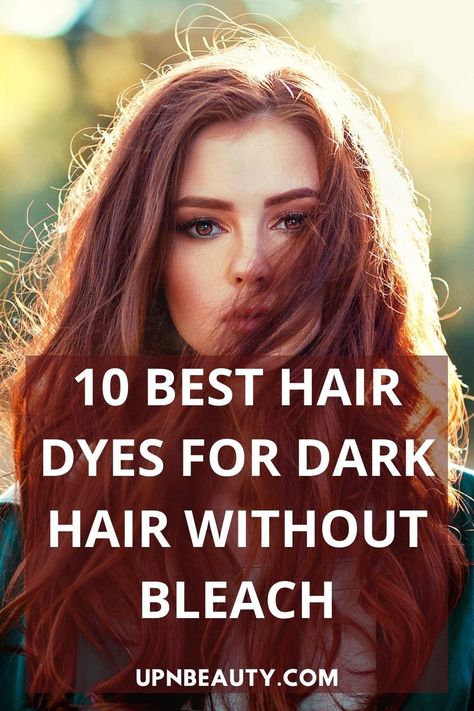 So, you have dark hair and all you want is to spice up your look by changing your hair color, but the bleach part is the only thing standing in your way! Don't worry, because in this post I wrote about the 10 best hair dyes for dark hair without bleach!!! #hair #hairdye #brunette Hair Dye For Dark Hair, Dye For Dark Hair, Bleaching Dark Hair, Bleach Hair Color, Dark Hair Dye, Two Color Hair, Bleach Hair, Diy Hair Dye, Change Hair Color