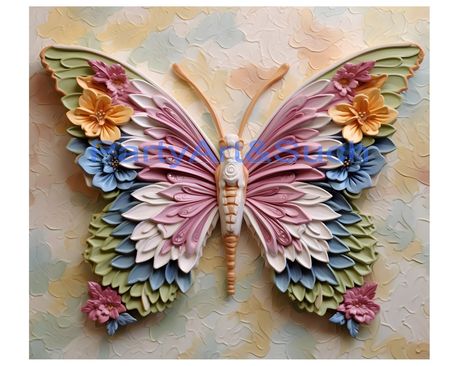 Clay Art On Canvas, Art With Clay, Butterfly Clay, Painting 3d, Butterflies And Flowers, 3d Painting, Sculpture Painting, Art Clay, Sublimation Paper