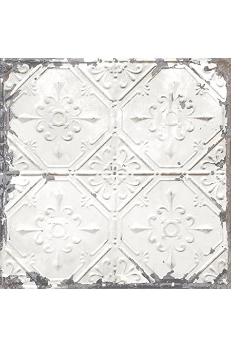 Amazon.com: metal ceiling tile: Staircase Balusters Vintage Tin Tiles, Tin Backsplash Kitchen, Antique Tin Ceiling Tile, Metal Ceiling Tiles, Faux Tin Ceiling, Ceiling Wallpaper, Faux Tin, Tile Tools, Rustic Ceiling