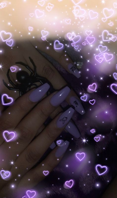 Purple Grunge Nails, Black Play Boy Nails, Black Aesthetic Playgirl, Playboy Jewelry, Playboy Necklace, Purple Y2k, Purple Things, Nails Almond, Acrylic Nails Coffin Short