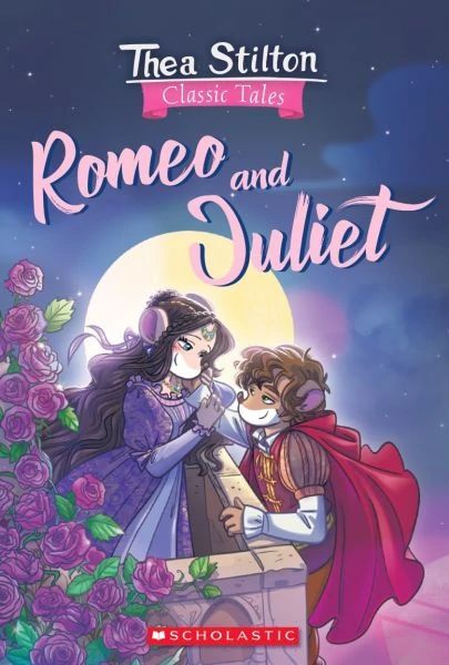 Romeo and Juliet is the first book in the special series Thea Stilton: Classic Tales. It was released on September 30th, 2020. The Montague and Capulet families have been enemies for many years. When Romeo Montague and Juliet Capulet meet at a party, their lives change forever. The two mice from rival families quickly fall in love and want to be married. They put their snouts together to come up with a plan that will bring their families together. But things go very wrong. Romeo Montague, Friendship Recipe, Thea Stilton, Juliet Capulet, Geronimo Stilton, Spanish Dance, Fire Flower, Bullet Journal Ideas Pages, William Shakespeare