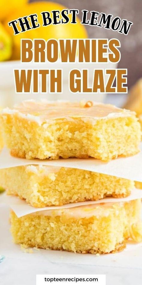 The BEST Lemon Brownies with Glaze - Top Recipes Fluffy Orange Cake Recipe, Brownie Texture, Lemon Brownies Recipe, Moist Lemon Pound Cake, Lemon Squares Recipe, Lemon Sweets, Best Mac N Cheese Recipe, Lemon Brownies, Brownies Recipe Homemade