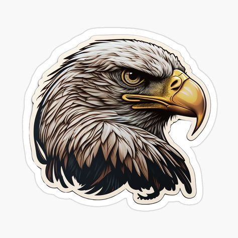 Eagle Sticker, Senior Year Fun, Eagle Artwork, Eagle Design, Eagle Head, Decorate Notebook, Bullet Journal Stickers, Bird Drawings, Coloring Stickers